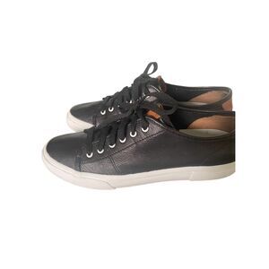 Frye Gia Low Lace Leather Sneakers Black Size 8M  Casual